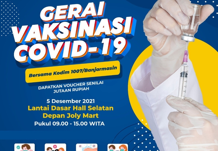 Kegiatan Vaksinasi Covid-19 Bersama Duta Mall dan Kodim 1007/Banjarmasin